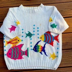 Sea 🌊 themed sweater fish - medium women